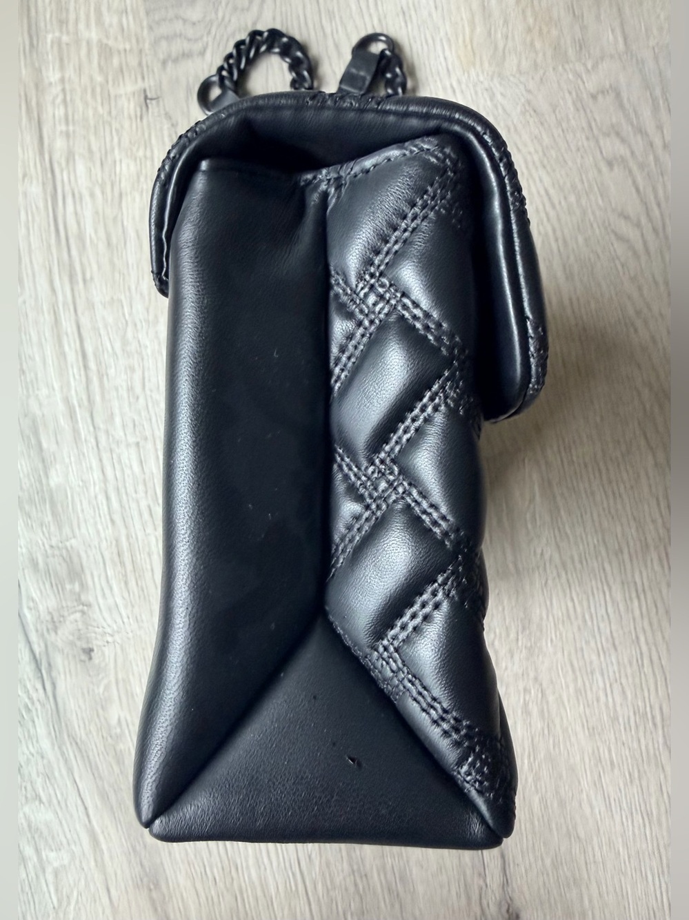 NEW Kurt Geiger Black Leather Handbag w Black Crystal Embellished Bird on Front - Picture 11 of 16